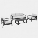 Conjunto de Jardín Lounge ártico Antracita – Conjunto de Jardín de Aluminio 4 Piezas Terrazza Collection®  TERRAZZA COLLECTION