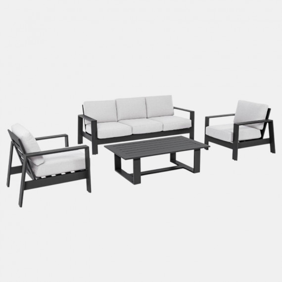 Conjunto de Jardín Lounge ártico Antracita – Conjunto de Jardín de Aluminio 4 Piezas Terrazza Collection®  TERRAZZA COLLECTION