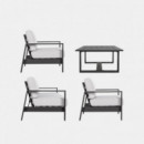 Conjunto de Jardín Lounge ártico Antracita – Conjunto de Jardín de Aluminio 4 Piezas Terrazza Collection®  TERRAZZA COLLECTION