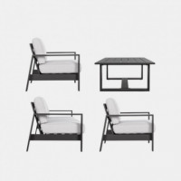 Conjunto de Jardín Lounge ártico Antracita – Conjunto de Jardín de Aluminio 4 Piezas Terrazza Collection®  TERRAZZA COLLECTION