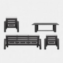 Conjunto de Jardín Lounge ártico Antracita – Conjunto de Jardín de Aluminio 4 Piezas Terrazza Collection®  TERRAZZA COLLECTION