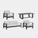 Conjunto de Jardín Lounge ártico Antracita – Conjunto de Jardín de Aluminio 4 Piezas Terrazza Collection®  TERRAZZA COLLECTION