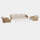 Conjunto de Jardín Lounge Atlantic Natural  Fibra y Aluminio Terrazza Collection®  TERRAZZA COLLECTION
