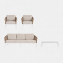 Conjunto de Jardín Lounge Atlantic Natural  Fibra y Aluminio Terrazza Collection®  TERRAZZA COLLECTION