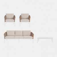 Conjunto de Jardín Lounge Atlantic Natural  Fibra y Aluminio Terrazza Collection®  TERRAZZA COLLECTION