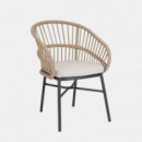 Silla Terraza Almara Beige – Sillón Exterior en Cuerda y Aluminio Terrazza Collection®  TERRAZZA COLLECTION