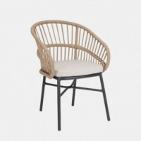 Silla Terraza Almara Beige – Sillón Exterior en Cuerda y Aluminio Terrazza Collection®  TERRAZZA COLLECTION