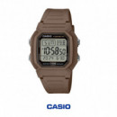 CASIO W-800H-5AV Reloj Digital Unisex - Esfera Negra - Correa de Resina Marrón - 100M