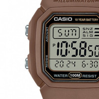 CASIO W-800H-5AV Reloj Digital Unisex - Esfera Negra - Correa de Resina Marrón - 100M