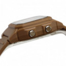 CASIO W-800H-5AV Reloj Digital Unisex - Esfera Negra - Correa de Resina Marrón - 100M