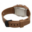 CASIO W-800H-5AV Reloj Digital Unisex - Esfera Negra - Correa de Resina Marrón - 100M