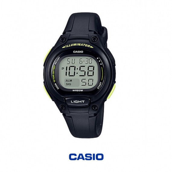 CASIO LW-203-1BV Reloj Digital Mujer - Esfera Gris - Correa de Resina Negra - 50M