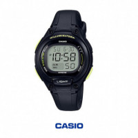 CASIO LW-203-1BV Reloj Digital Mujer - Esfera Gris - Correa de Resina Negra - 50M