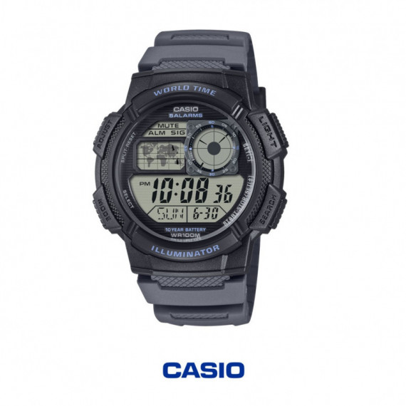 CASIO AE-1000W-8AV Reloj Digital Hombre - World Time - 100M - Batería 10 Años