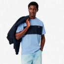 Camiseta de Algodón con Bloques de Color  LACOSTE