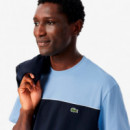 Camiseta de Algodón con Bloques de Color  LACOSTE
