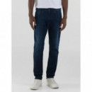 Vaqueros Hombre Vaqueros REPLAY Slim Anbass Dark Blue