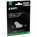 Pendrive USB Dual 3.2 256GB Usb-c y Usb-a EMTEC