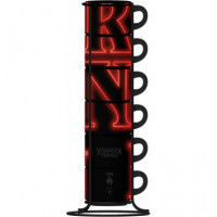Set de 6 Tazas Apilables Stranger Things Bialetti, Fluorescentes, Brillan y Cambian de Color en la Oscuridad  BIALETTI