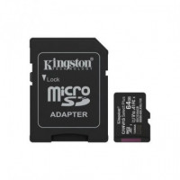MEMORIA MICRO SD 64GB KINGSTON XC C10 100MB/S + AD