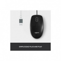 RATON LOGITECH M100 USB 1000DPI BLACK