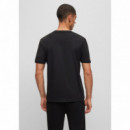 HUGO Camiseta en Punto de Algodón Negra 50447978-001