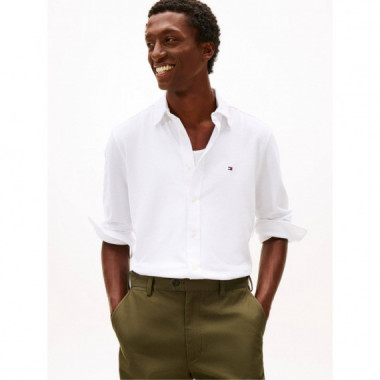 Knit Pique Featherweight Shirt White  TOMMY HILFIGER