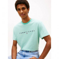 Tjm Reg Linear Stripe Ss Tee Antique Tea  TOMMY JEANS