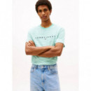 Tjm Reg Linear Stripe Ss Tee Antique Tea  TOMMY JEANS