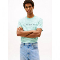 Tjm Reg Linear Stripe Ss Tee Antique Tea  TOMMY JEANS