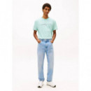 Tjm Reg Linear Stripe Ss Tee Antique Tea  TOMMY JEANS