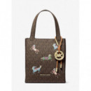 Sm Conv Cinched Tote Brn/acorn  MICHAEL KORS