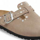 Calzado Zuecos BIRKENSTOCK Boston Rivets ante Taupe