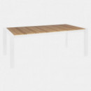 Mesa de Exterior Marbella 198X100 Blanco y Madera Terrazza Collection®  TERRAZZA COLLECTION