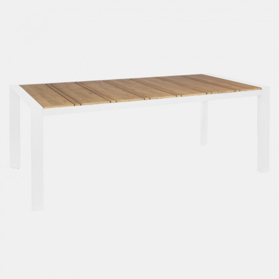 Mesa de Exterior Marbella 198X100 Blanco y Madera Terrazza Collection®  TERRAZZA COLLECTION