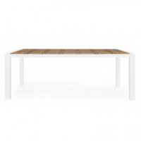 Mesa de Exterior Marbella 198X100 Blanco y Madera Terrazza Collection®  TERRAZZA COLLECTION