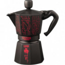 Cafetera Italiana 6 Tazas BIALETTI Moka Express Stranger Things, Pomo Musical con Carga Usb-c