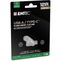 Pendrive USB Dual 3.2 128GB Usb-c y Usb-a EMTEC