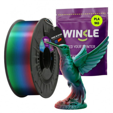 WINKLE Filamento Tricolor Aurora Boreal Pla Silk 1.75MM 1 Kg