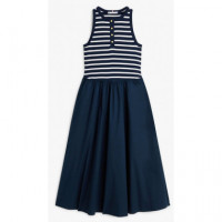 TOMMY HILFIGER - Gold Button Poplin Mix Dress - 0X3 - F|WW0WW49628/0X3