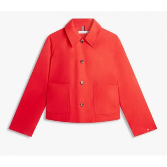 TOMMY HILFIGER - Cotton Short Jacket - Sne - F|WW0WW49585/SNE