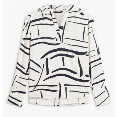 TOMMY HILFIGER - Vis Twill V Neck Blouse Ls - 0K4 - F|WW0WW48911/0K4