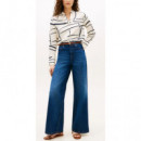 TOMMY HILFIGER - Vis Twill V Neck Blouse Ls - 0K4 - F|WW0WW48911/0K4