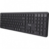 TRUST Vaiya Teclado Inalámbrico Recargable BLUETOOTH Negro