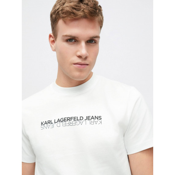 Klj Slim Ss Reflection Tee White  KARL LAGERFELD