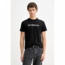 Klj Slim Ss Reflection Tee Black  KARL LAGERFELD