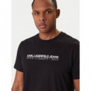 Klj Slim Ss Reflection Tee Black  KARL LAGERFELD
