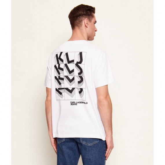 Klj Reg Ss Letters Tee White  KARL LAGERFELD
