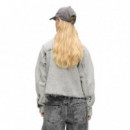 Klj Denim Blouse Bleached Grey  KARL LAGERFELD