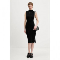 Klj Knitted Lace Tie Dress Black  KARL LAGERFELD